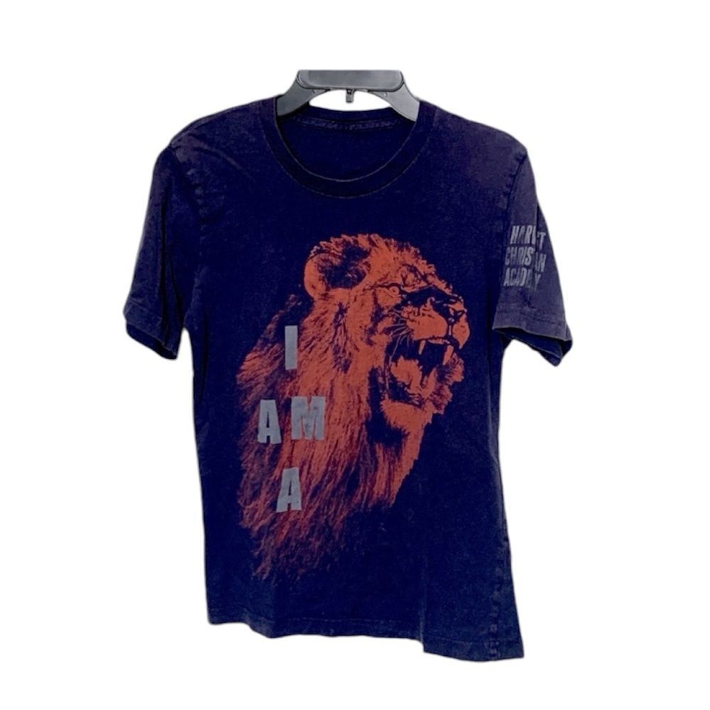 Boys Navy Blue Lion T-shirt T Shirt Tee Size L 10/12